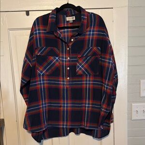 Old Navy Blue and Red Tunic with Classic Plaid Pattern